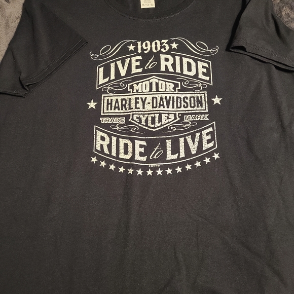 Black Harley Davidson t-shirt, women's 2XL - Picture 1 of 3